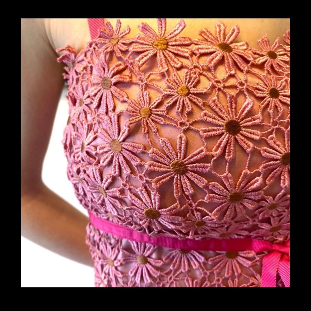 Anthro🌸Spring Summer Embroidered Flowers Dress 4